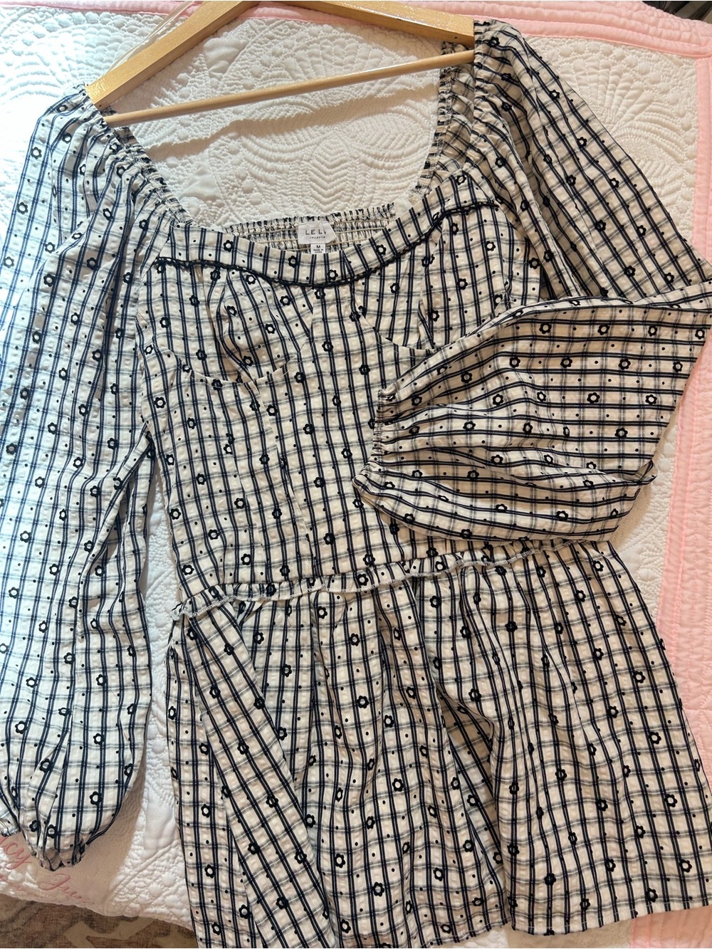 Le Lis White and Black Plaid Mini Dress